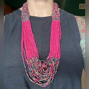Pink beaded necklace